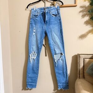 Mother Denim High Waisted Looker Ankle Jeans (27)